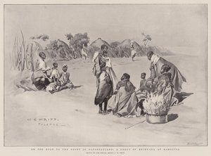 RamoutsaのBechuanaのグループであるMatabelelandの前への道 作： Charles Edmund Brock